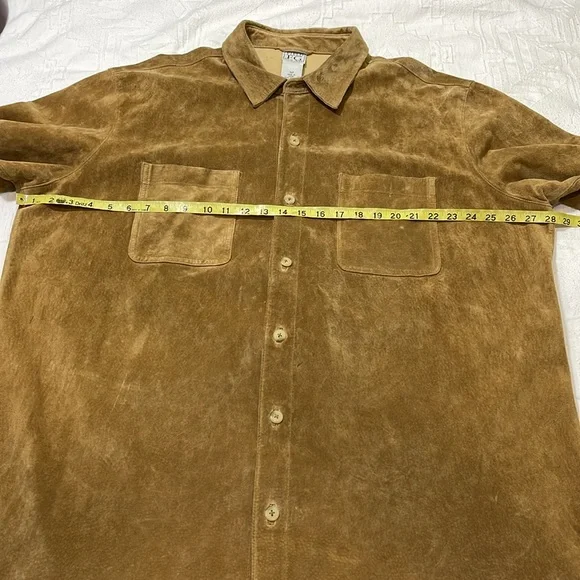 Men's 100% Real Suede Leather Trucker Jacket Shirt Western Wear Field Gear XLT - Picture 9 of 15